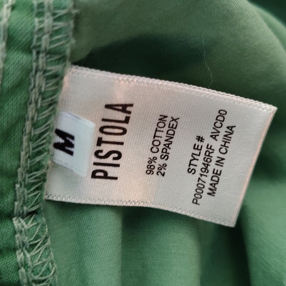 Pistola Meg Short Sleeve Zip Front Jumpsuit. Avocado Color Size M - Picture 9 of 16